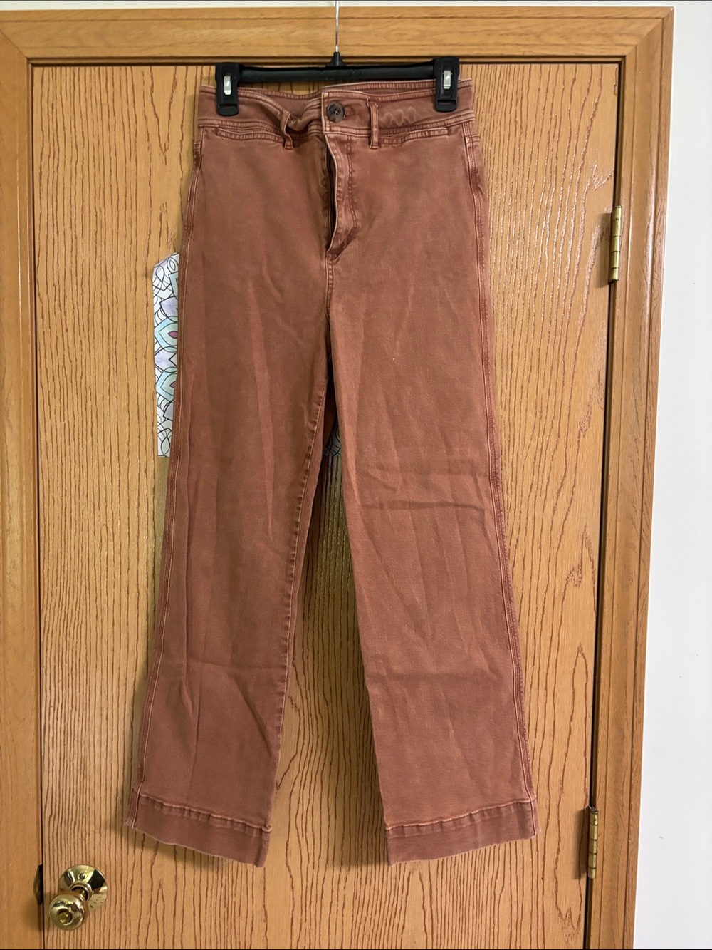 LOFT Women's Rust-Brown Straight Leg Jeans
